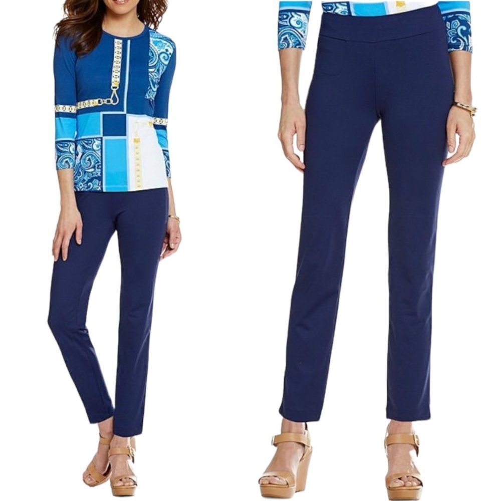 J.McLaughlin Dillards Pants Womens Size 12 Trousers Stretch Side Zip Flat Front